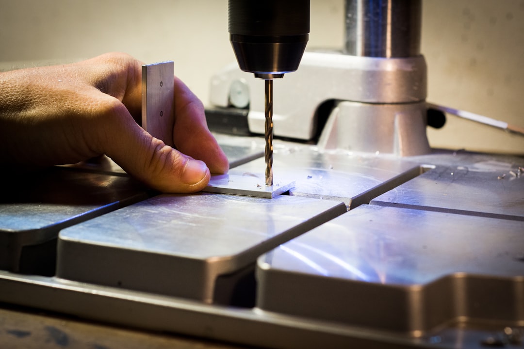 Drilling machine with the operators hand